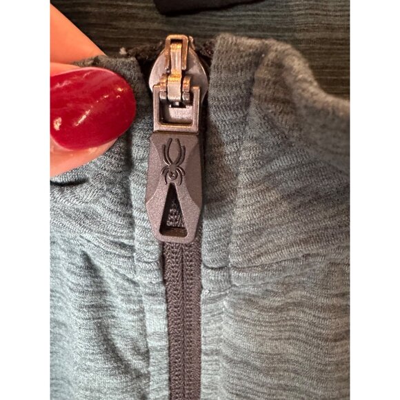 Spyder Shirt Men Medium Green Quarter Zip Performance Pullover Active Athleisure - Picture 6 of 6